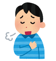ホッと肩を撫で下ろしている男性