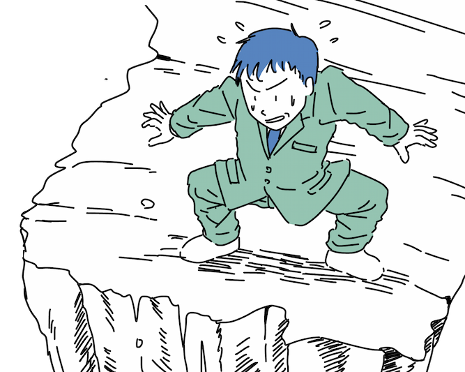 八方ふさがりの男性