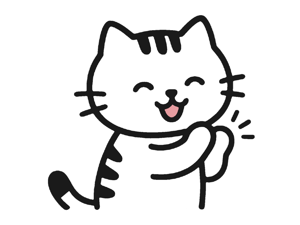 拍手している猫のイラスト