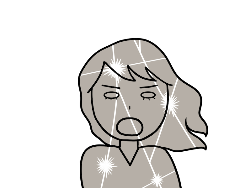 驚愕している表情の女性