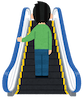 エスカレーターに乗る男性