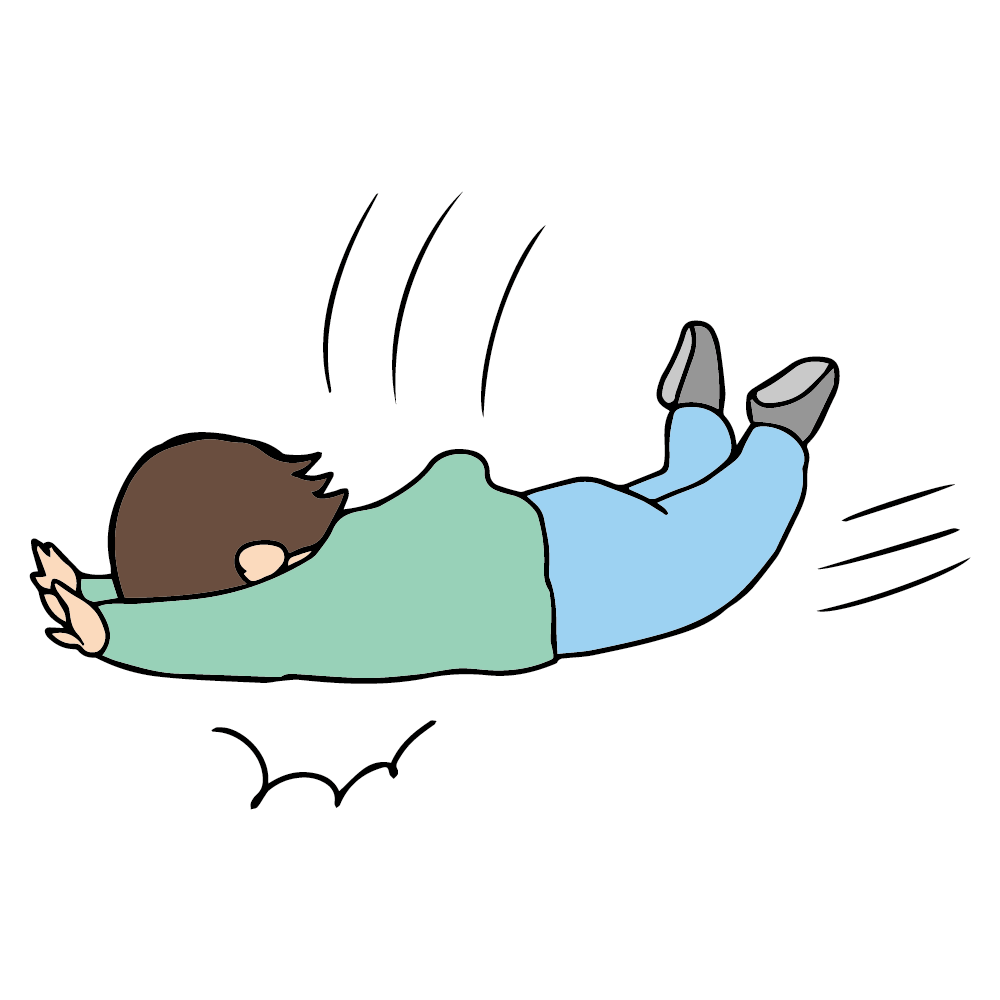 転んでいる男性のイラスト