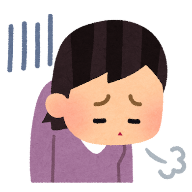 ため息をついてがっかりしている女性のイラスト