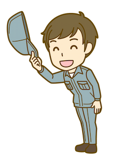 脱帽している男性