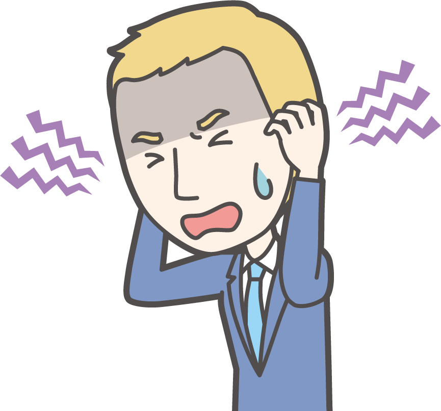 頭を抱えて困っているビジネスマン