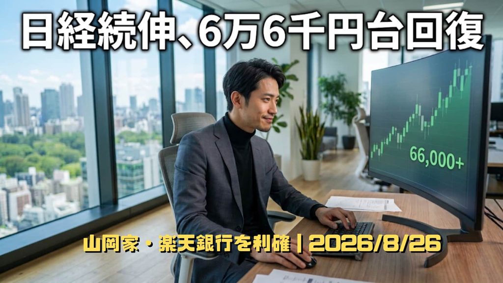 上昇するチャートで個別銘柄を分析する集中した表情の男性投資家のイラスト