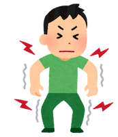 体を痛めた男性